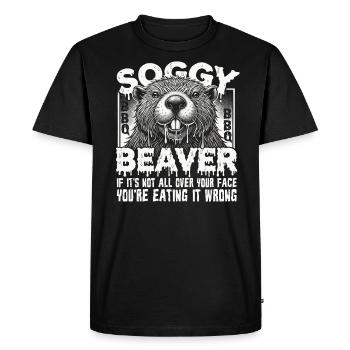 Castor bbq drôle détrempé castor bbq sarcastique adulte - T-shirt Premium bio Homme - noir - Devant - Nico (187cm)