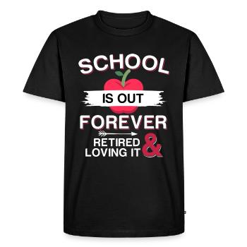 L'école est finie pour toujours - La pension de retraite des enseignants - T-shirt Premium bio Homme - noir - Devant - Nico (187cm)