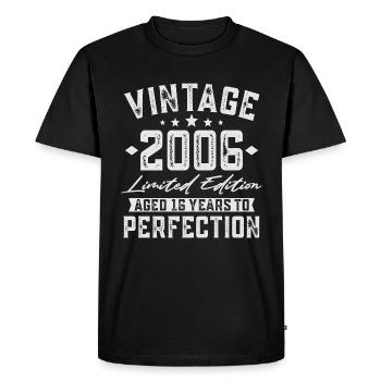 16 anniversaire millésime 2006 né Vintage - T-shirt Premium bio Homme - noir - Devant - Nico (187cm)