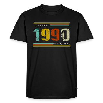 Birthday, Classic of 1990 Original, Retro - Men's Premium Organic T-Shirt - black - Front - Nico (187cm)