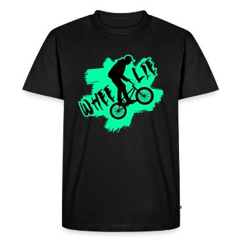 Bicycle BMX MTB WHEELIE - Men's Premium Organic T-Shirt - black - Front - Nico (187cm)
