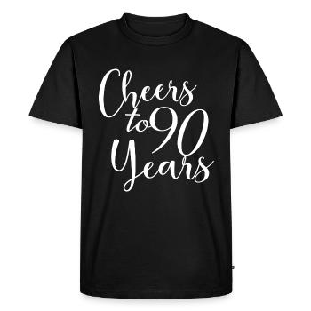 Vive les 90 ans du 90e anniversaire - T-shirt Premium bio Homme - noir - Devant - Nico (187cm)