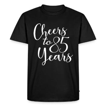 Cheers To 85 Years 85th Birthday Anniversary - Men's Premium Organic T-Shirt - black - Front - Nico (187cm)