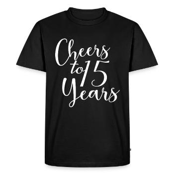 Cheers To 15 Years 15th Birthday Anniversary - Men's Premium Organic T-Shirt - black - Front - Nico (187cm)