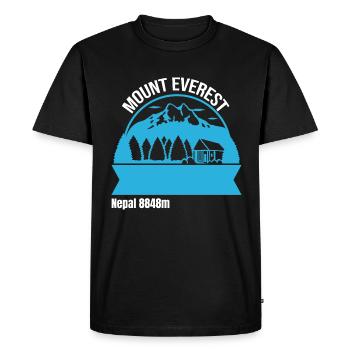 Carte de l’affiche du mont Everest La plus haute montagne du monde - T-shirt Premium bio Homme - noir - Devant - Nico (187cm)