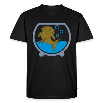 Poisson rouge dans une boule de cristal | Couleurs changeantes - T-shirt Premium bio Homme - noir - Devant - Nico (187cm)