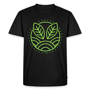 Conception de feuilles vertes nature pour les fiers végétaliens - T-shirt Premium bio Homme - noir - Devant - Nico (187cm)