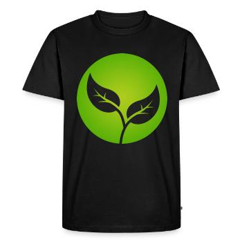 Conception de symboles de feuilles vertes pour les fiers végétaliens - T-shirt Premium bio Homme - noir - Devant - Nico (187cm)