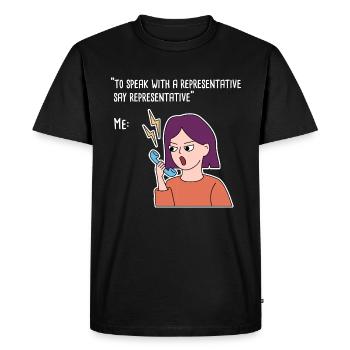 Work from Home Call Design for Proud Pinoys - Men's Premium Organic T-Shirt - black - Front - Nico (187cm)