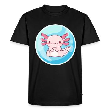 Axolotl Water Bubble Design for Axolotl Lovers - Men's Premium Organic T-Shirt - black - Front - Nico (187cm)