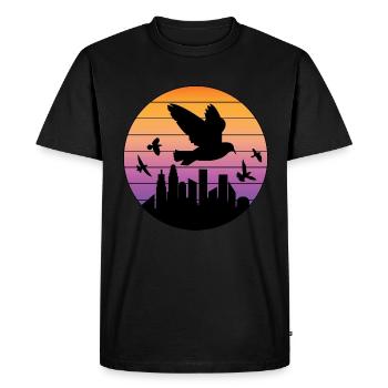 Conception de pigeon de ville pour les amateurs de pigeons - T-shirt Premium bio Homme - noir - Devant - Nico (187cm)