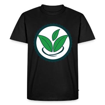 Green Leaves Icon Design for Proud Vegans - Men's Premium Organic T-Shirt - black - Front - Nico (187cm)
