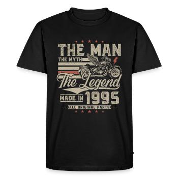 1995 Homme Mythe Légende Moto Motard - T-shirt Premium bio Homme - noir - Devant - Nico (187cm)