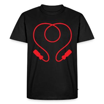 Red Heart Rope Design for Rope Jumpers - Men's Premium Organic T-Shirt - black - Front - Nico (187cm)