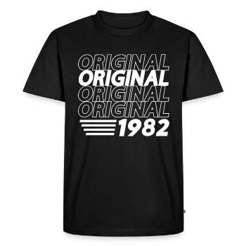 Original vintage 1982 né vintage anniversaire - T-shirt Premium bio Homme - noir - Devant - Nico (187cm)