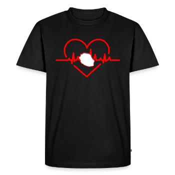 Heartbeat-Karte La Réunion - Männer Premium Bio T-Shirt - Schwarz - Vorne - Nico (187cm)