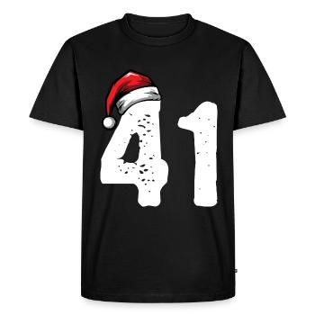 41 Numéro Noël - T-shirt Premium bio Homme - noir - Devant - Nico (187cm)