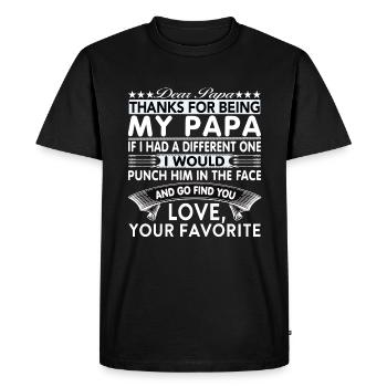 Dear Papa... - Men's Premium Organic T-Shirt - black - Front - Nico (187cm)