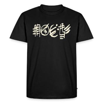Art abstrait - Écriture - Calligraphie fantastique - T-shirt Premium bio Homme - noir - Devant - Nico (187cm)