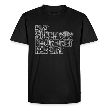 Eat Sleep Roundnet Repeat - Men's Premium Organic T-Shirt - black - Front - Nico (187cm)