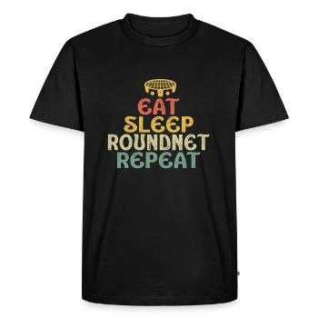 Eat Sleep Roundnet Repeat - Men's Premium Organic T-Shirt - black - Front - Nico (187cm)