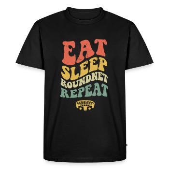 Eat Sleep Roundnet Repeat - Men's Premium Organic T-Shirt - black - Front - Nico (187cm)