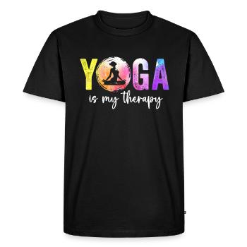 Yoga Is My Therapy - Men's Premium Organic T-Shirt - black - Front - Nico (187cm)