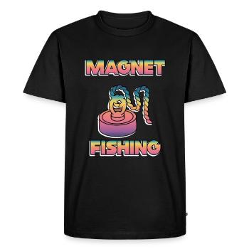 Neodymium Magnet Fishing Magnetic Fisher - Men's Premium Organic T-Shirt - black - Front - Nico (187cm)