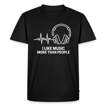 Lifeline J’aime la musique plus que les gens - T-shirt Premium bio Homme - noir - Devant - Nico (187cm)