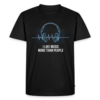 Lifeline J’aime la musique plus que les gens - T-shirt Premium bio Homme - noir - Devant - Nico (187cm)