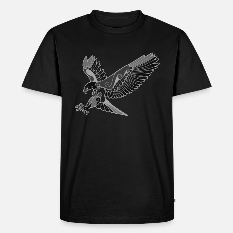 Adler Wikinger - Männer Premium Bio T-Shirt - Schwarz