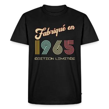 Anniversaire 1965 Fabriqué en - T-shirt Premium bio Homme - noir - Devant - Nico (187cm)