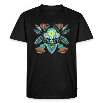Fleurs et Plumes Imaginaires - T-shirt Premium bio Homme - noir - Devant - Nico (187cm)