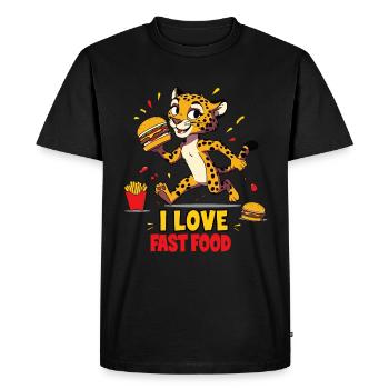 Conception de guépard pour la restauration rapide - T-shirt Premium bio Homme - noir - Devant - Nico (187cm)