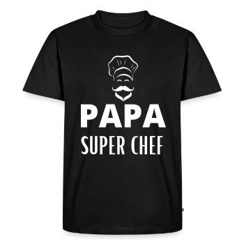 tablier noël cadeau papa - T-shirt Premium bio Homme - noir - Devant - Nico (187cm)