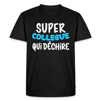 Super collègue qui déchire cadeau homme - T-shirt Premium bio Homme - noir - Devant - Nico (187cm)