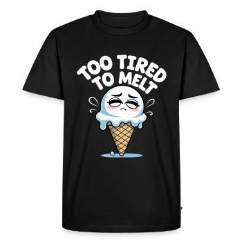 Trop fatigué pour fondre - Cream Design - T-shirt Premium bio Homme - noir - Devant - Nico (187cm)