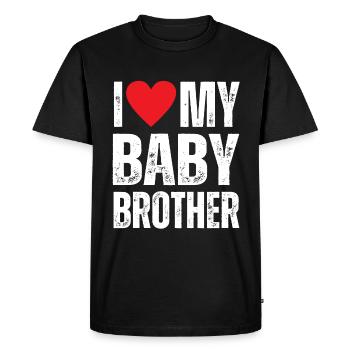 J’aime mon petit frère - T-shirt Premium bio Homme - noir - Devant - Nico (187cm)