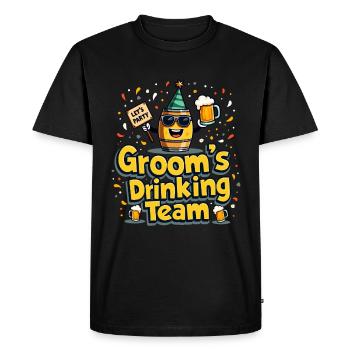 Conception de la fête de l’équipe de boisson du marié - T-shirt Premium bio Homme - noir - Devant - Nico (187cm)