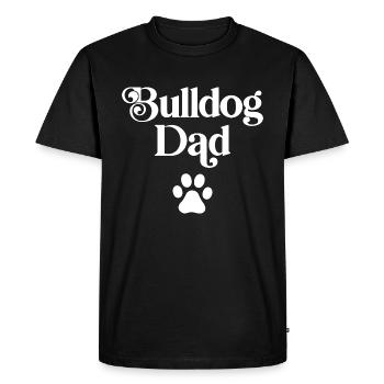 Bulldog Dad - Men's Premium Organic T-Shirt - black - Front - Nico (187cm)