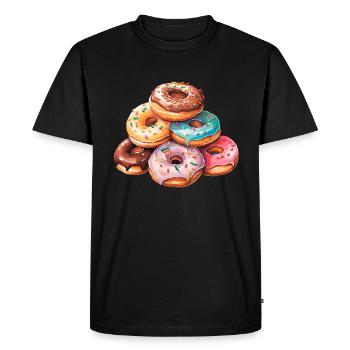Berg Donuts | Donut Mountain - Men's Premium Organic T-Shirt - black - Front - Nico (187cm)