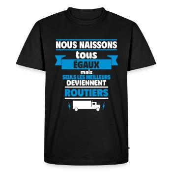 les meilleurs routiers - T-shirt Premium bio Homme - noir - Devant - Nico (187cm)