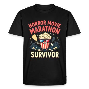 Thème Fun Horror Movie Marathon Survivor - T-shirt Premium bio Homme - noir - Devant - Nico (187cm)