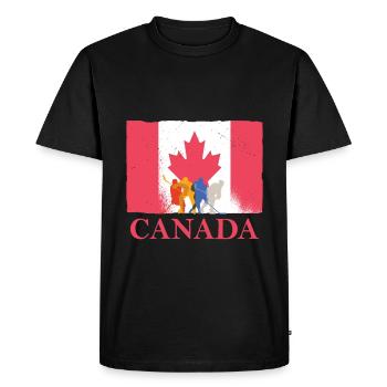 Cadeau de hockey sur glace du drapeau canadien du Canada - T-shirt Premium bio Homme - noir - Devant - Nico (187cm)
