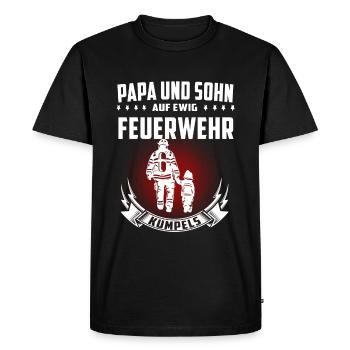 Feuerwehr Feuerwehrmann Kameradschaft Geschenk - Männer Premium Bio T-Shirt - Schwarz - Vorne - Nico (187cm)