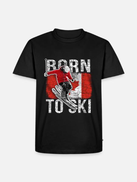 Skier Canada Flag - Men's Premium Organic T-Shirt - black