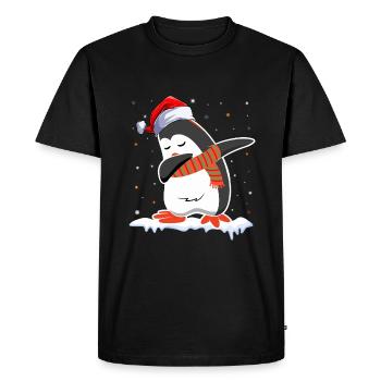 dabbing Pingouin Noël - T-shirt Premium bio Homme - noir - Devant - Nico (187cm)