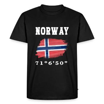 Norvège Norvège Drapeau - T-shirt Premium bio Homme - noir - Devant - Nico (187cm)