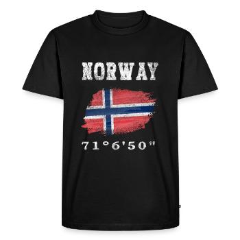 Norvège Norvège Drapeau - T-shirt Premium bio Homme - noir - Devant - Nico (187cm)