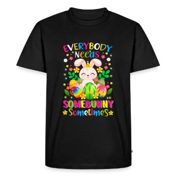 Lapin de Pâques Oeufs de Pâques - T-shirt Premium bio Homme - noir - Devant - Nico (187cm)